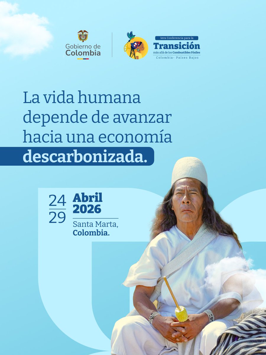 CancilleriaCol's tweet photo. El mundo se reúne en Colombia. 🇨🇴

Bajo el liderazgo del Presidente @petrogustavo, países que producen y países que resisten la crisis climática se sientan en una misma mesa para decidir. #MásAlláDeLosCombustiblesFósiles

📍 24–29 abr.
🔗 https://t.co/7w4Ik2GwX8 https://t.co/iEGmorLOGV