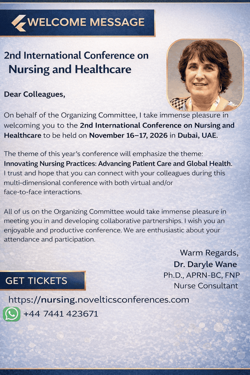 ClimateConferen's tweet photo. Join global nursing leaders at the 2nd International Conference on Nursing &amp; Healthcare!
Nov 16–17, 2026 | Dubai, UAE

🔗 https://t.co/5vd3t1OnoT

#Nursing #Healthcare #GlobalHealth #MedTwitter #Nurses #HealthcareInnovation #Dubai #MedicalConference #RegisteredNurses https://t.co/Awpam1kCGU