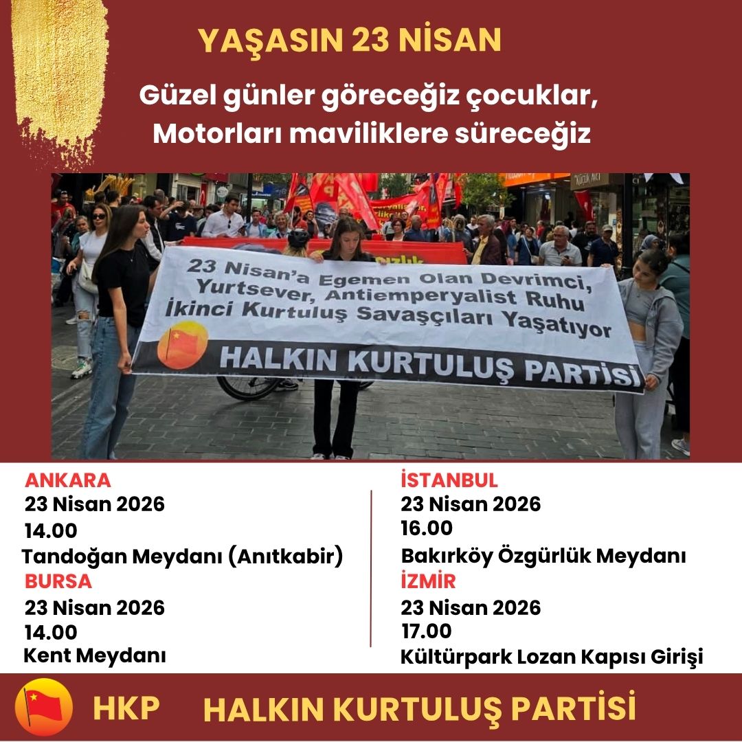 23 Nisan Ulusal Egemenlik ve Çocuk Bayramı'nı AKP'giller'in tüm yok sayma girişimlerine karşı çocuklarımızla birlikte kutluyoruz.
Yaşasın 23 Nisan!
#23Nisan