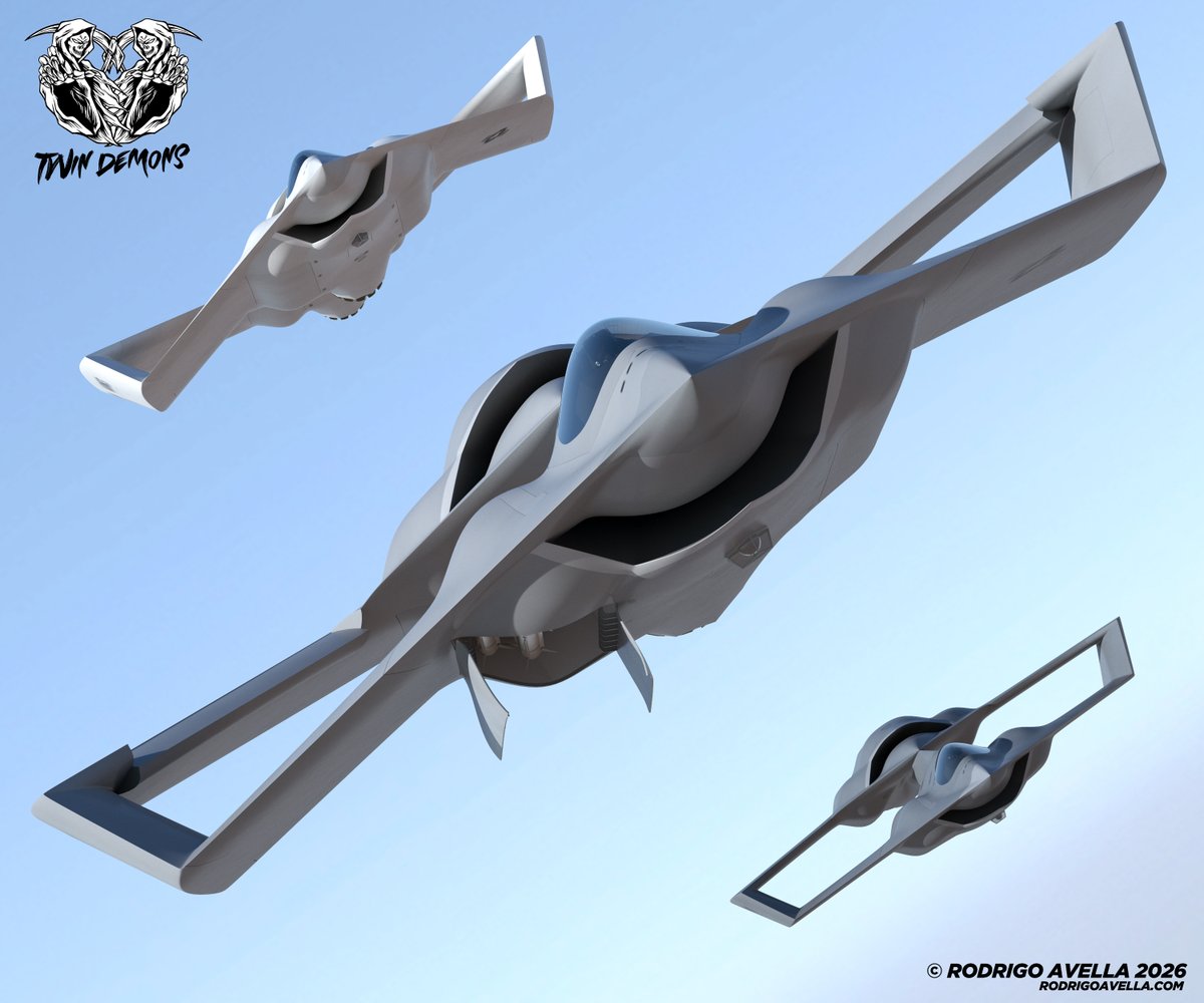 rodrigoavella's tweet photo. Twin Demons - STOL Concept aircraft
#stol #vtol #landing #attack #sixthgenerationfighter #fx #faxx #ngad #conceptaircraft #usa #airplane #aviation #usaf #navy #fighter #fighterjet #jet #jetfighter #supersonic #stealth #concept #sixthgeneration #uav #ucav #drone #F47 #Boeing https://t.co/tDD4aSWVYk