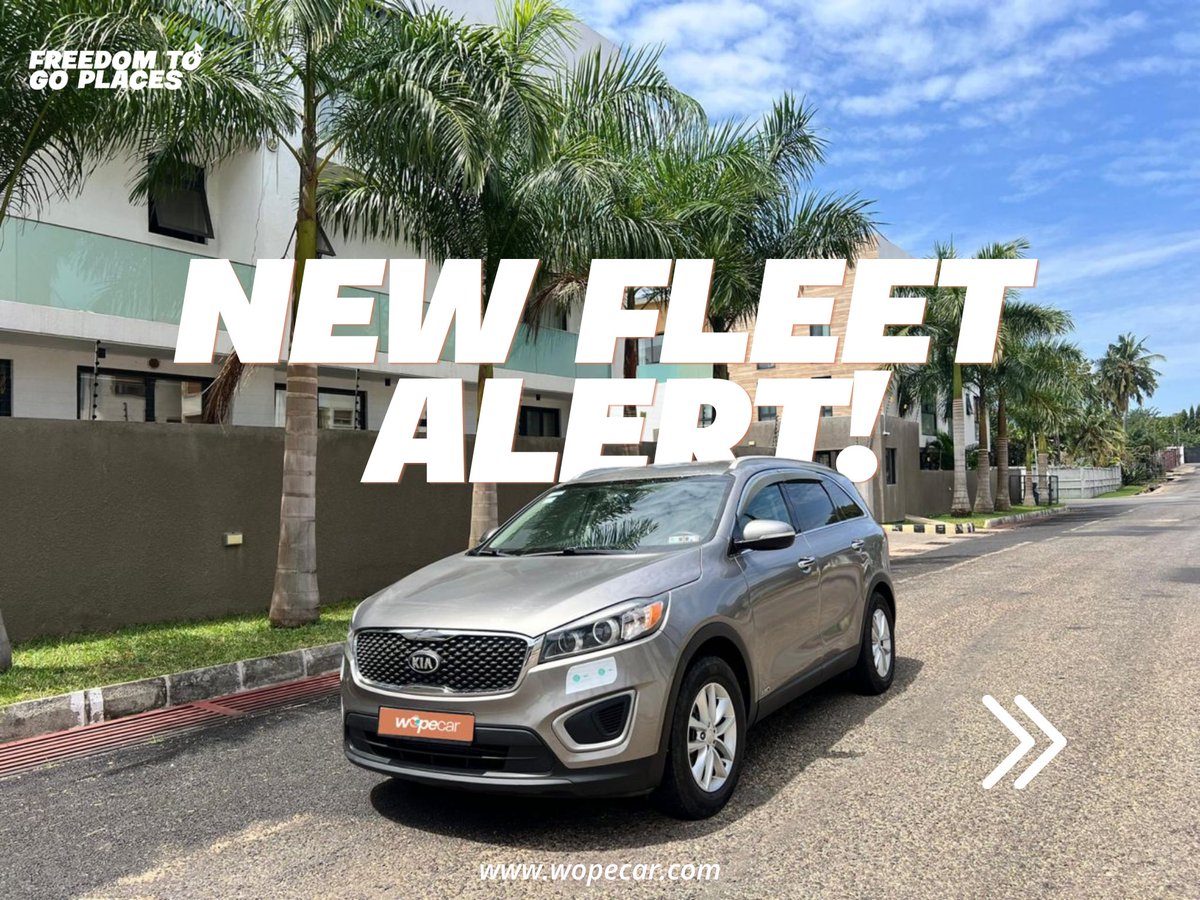 Wopecar's tweet image. The 2018 Kia Sorento is officially on wopecar.com and it’s not here to play.

Smooth &amp;amp; spacious enough for the whole crew &amp;amp; comfortable enough to make you forget your destination stress 😌

Book it… before someone else beats you to it 😉
#wopecar #ghanarentals #kia