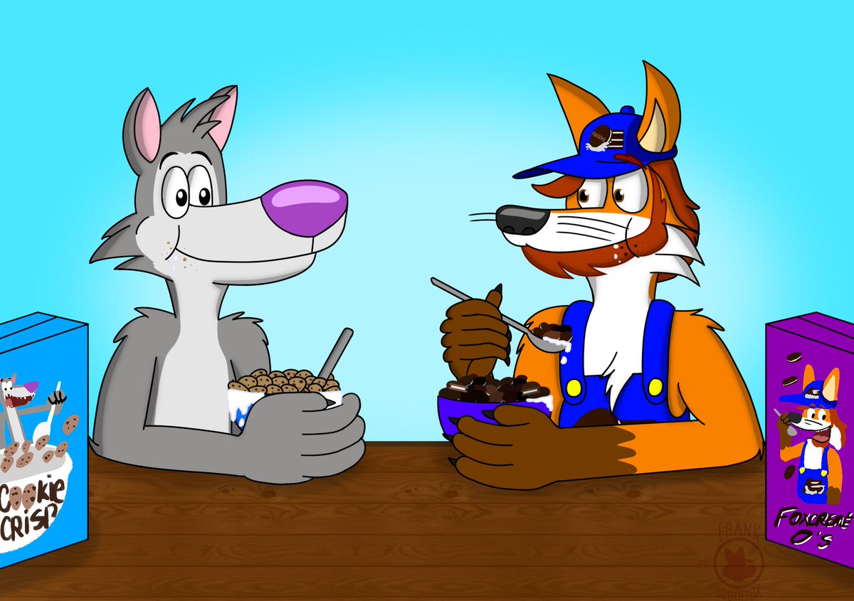 FrankCookiefox's tweet image. Chip the Wolf and Frank Cookiefox are eating cereal together (With VHS Effect) 🐺🦊🥣

#Cartoons #FrankCookiefox #anthro #character #oc #cerealmascot #cereal #chipthewolf #cookiecrisp #digitalart #fanart