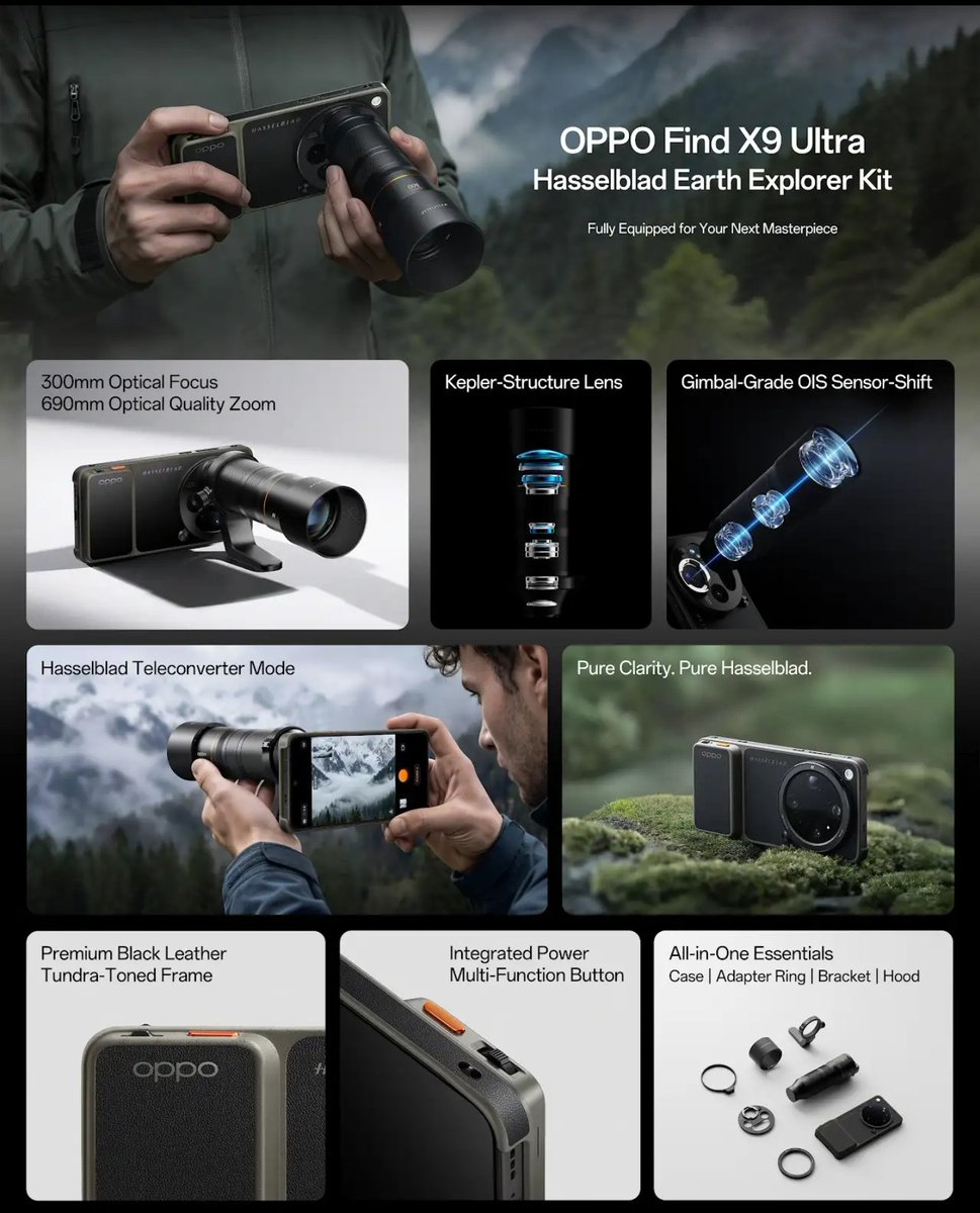 Lens Explorer OPPO Find X9 Ultra — Hasselblad Earth Explorer Kit 🌍📸 • 300mm optical ...