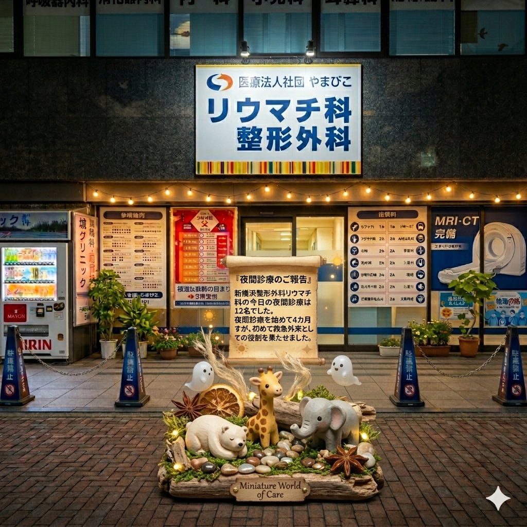 新横浜整形外科リウマチ科の今日の夜間診療は12名でした
夜間診療を始めて4カ月ですが、初めて救急外来としての役割を果たせました
#新横浜整形外科リウマチ科
#夜間診療
#発熱外来