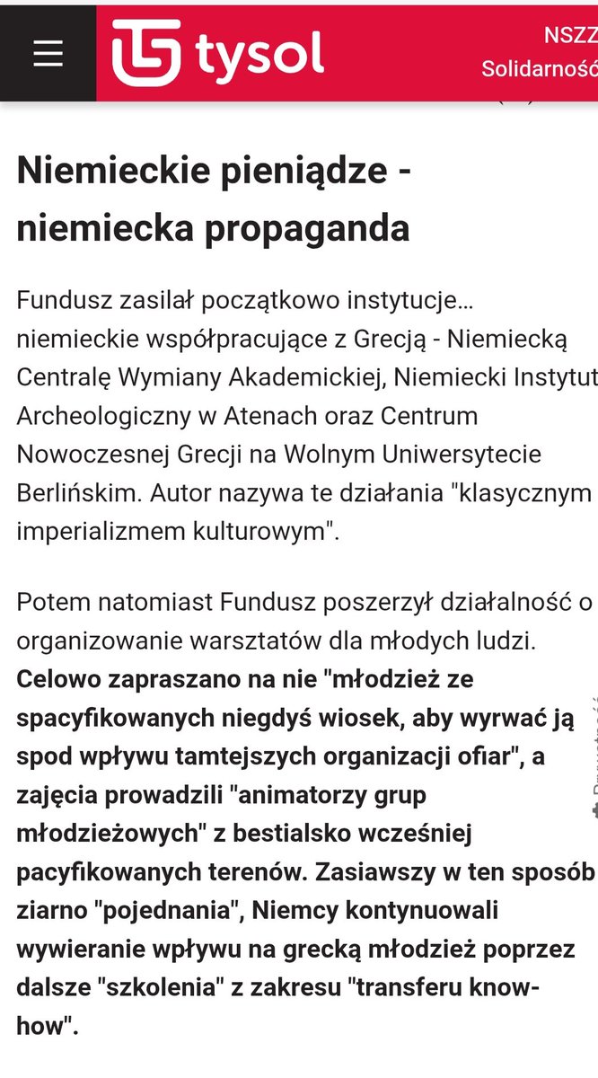 Na grecko-niemieckie warsztaty "pojednania" celowo zapraszano młodzież grecką ze spacyfikowanych niegdyś wiosek, aby wyrwać ją spod wpływu tamtejszych organizacji ofiar... ‼️

Teraz mamy pierwszy krok w stronę reparacji dla Grecji‼️

A ja à propos pozwolę sobie przypomnieć mój