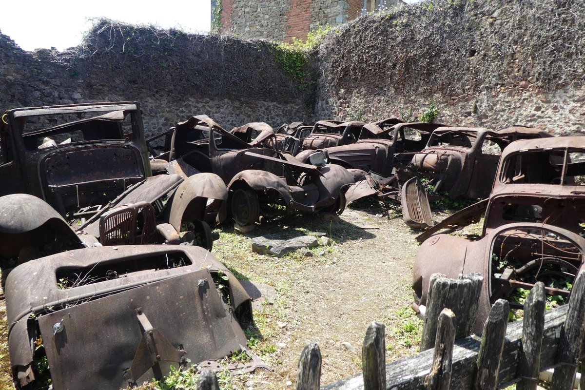 latitude36_'s tweet photo. Oradour-sur-Glane is one of the most haunting places in France. The original village was never rebuilt after World War II.

 Its ruins were left standing as a memorial, while a new village was built nearby. https://t.co/3mRZXYgJTH