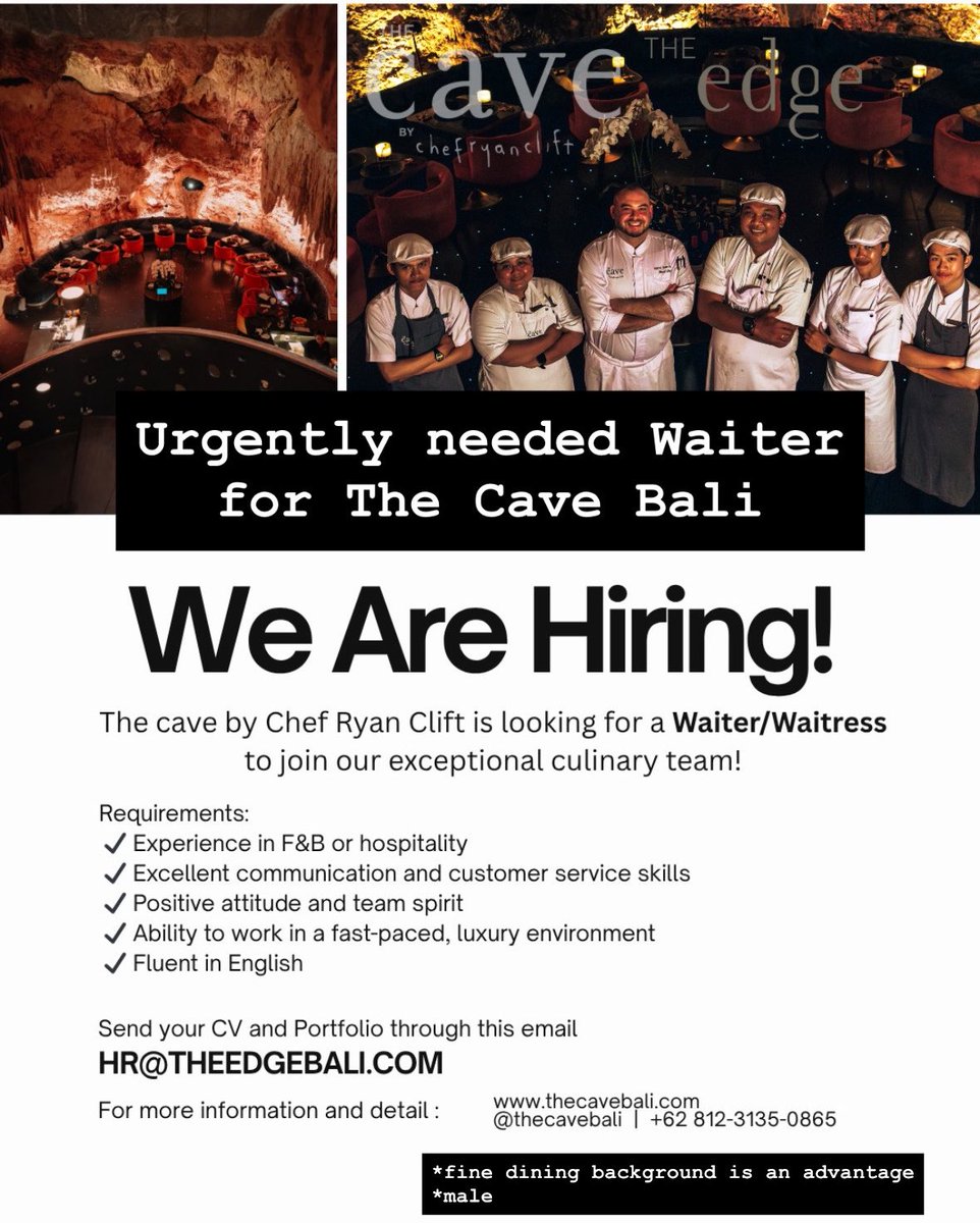 putueric's tweet photo. ‼️Anyone looking for challenge in fine-dining restaurant! Kindly send your CV, or share it to the right person. https://t.co/iupkKfuHrX