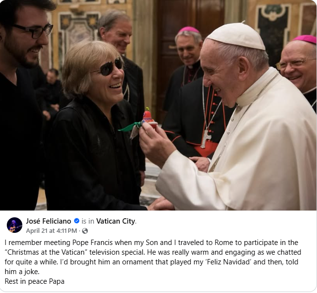 XavierSociety's tweet image. One year ago today, the world learned of the passing of #PopeFrancis. We received many messages from our clients &amp;amp; supporters about the impact he had on their lives. Some pics of our clients who were blessed to meet the Holy Father! #RIP Pope Francis. #CatholicX #BlindTwitter