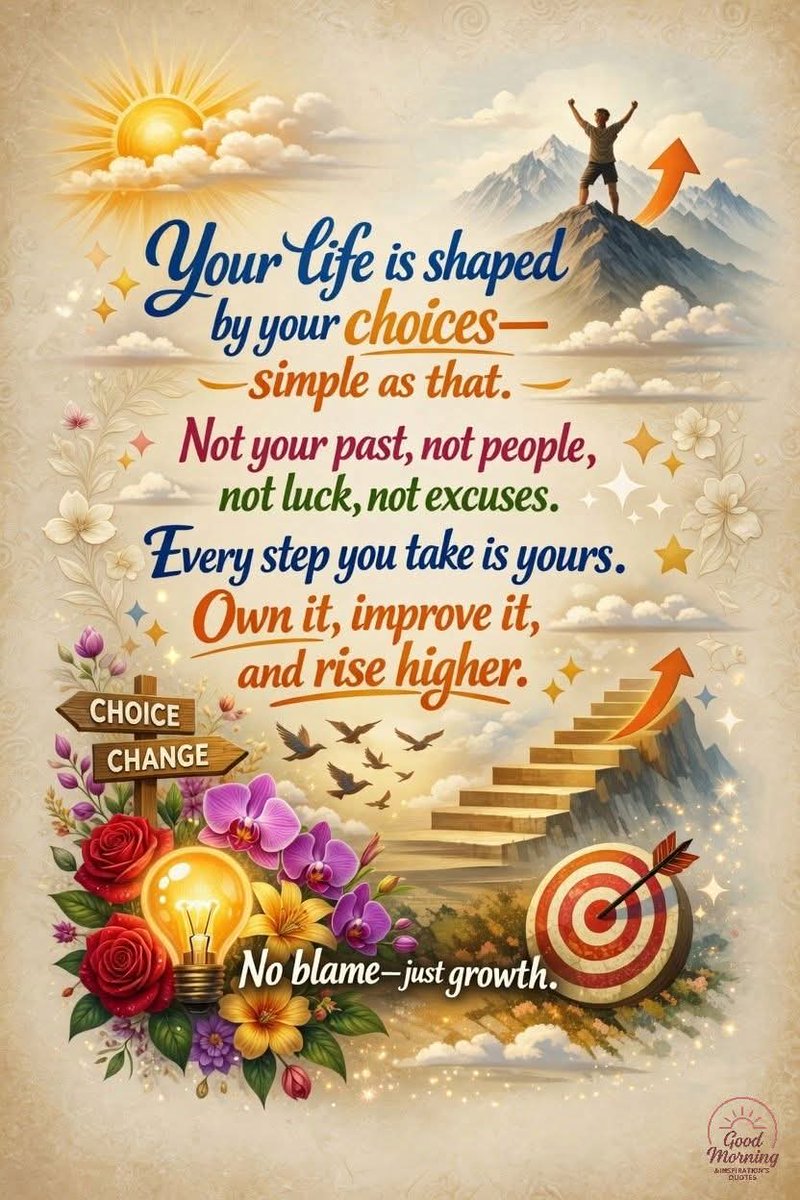 MbBingham's tweet image. Every step I take shapes my story—no excuses, just growth. 🌅✨ Choosing courage today, rising stronger tomorrow. 💪🔥
#ChooseGrowth #RiseHigher #PositiveMindset #KeepMovingForward
#goodmorningandinspirationsquotes