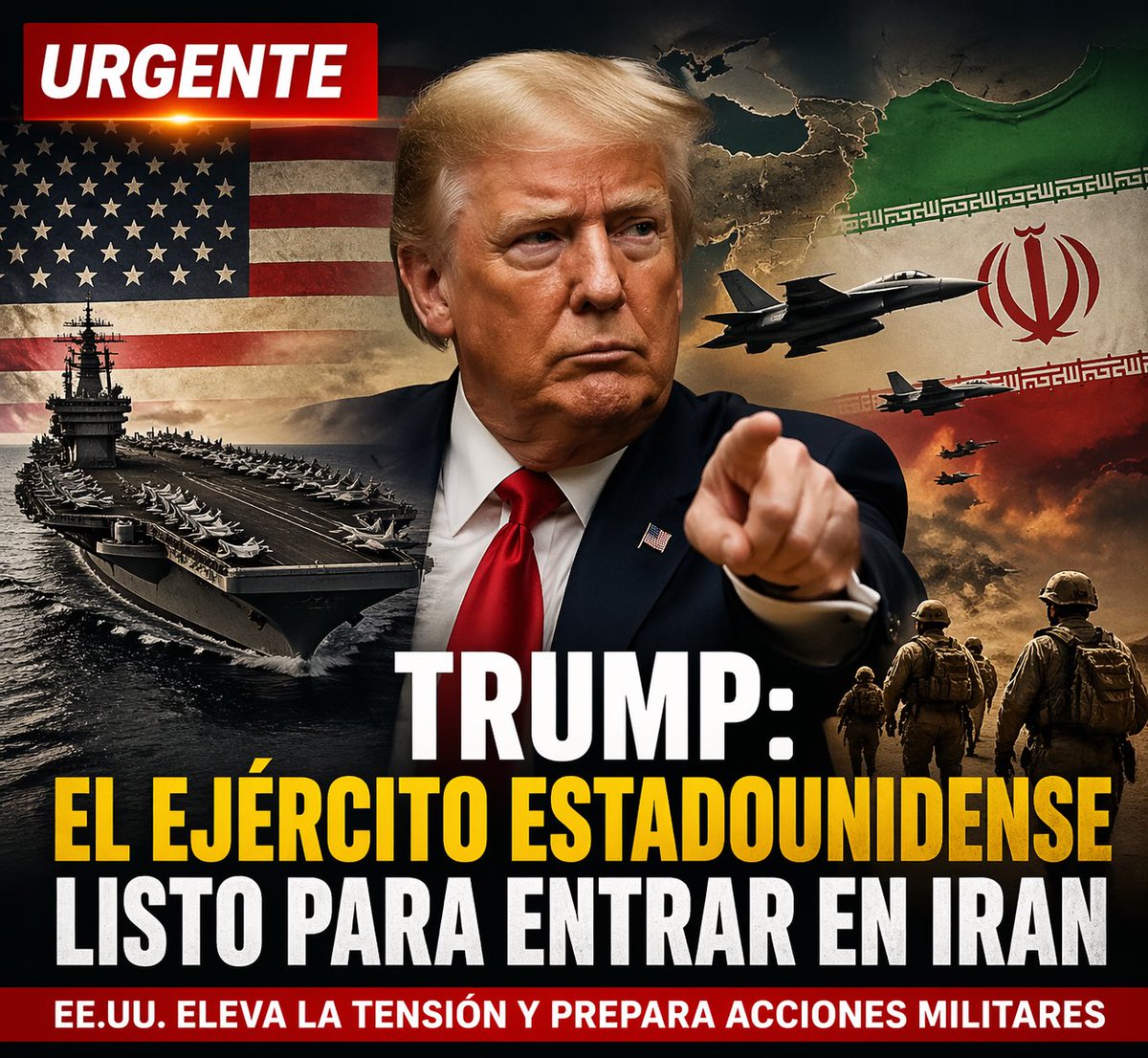 johanDMM's tweet photo. 🚨 URGENTE
Trump eleva tensión con Irán
Ejército de EE.UU. en alerta máxima https://t.co/uUnRZ0DHc4