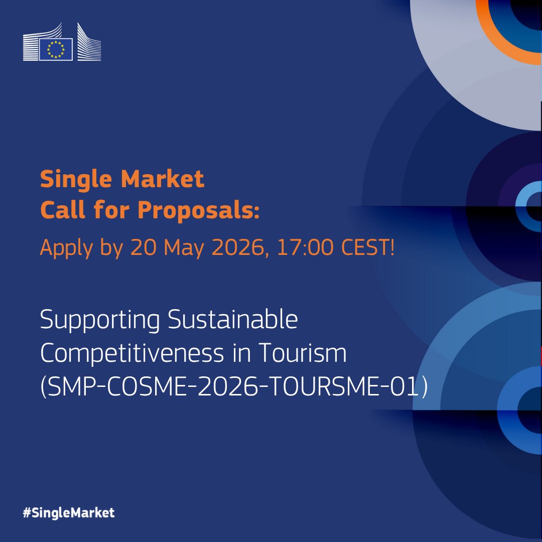 EU_EISMEA's tweet image. 🧳 #SingleMarket Call “Supporting Sustainable Competitiveness in Tourism”:

It aims to support the development &amp;amp; consolidation of sustainable touristic routes and the
strengthening of the ecosystems built around these routes.

Apply by 20 May 👉 link.europa.eu/7Mx4Fm