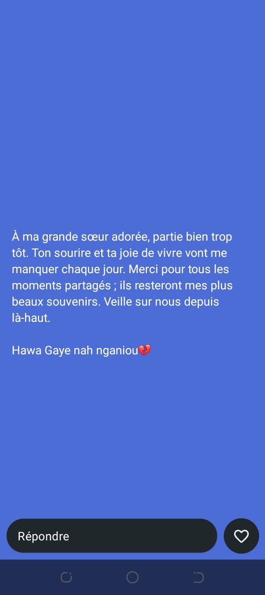 Nianal lènko sama grande sœur la dafa guén adouna Hawa Gaye elle s'appelait 🙏