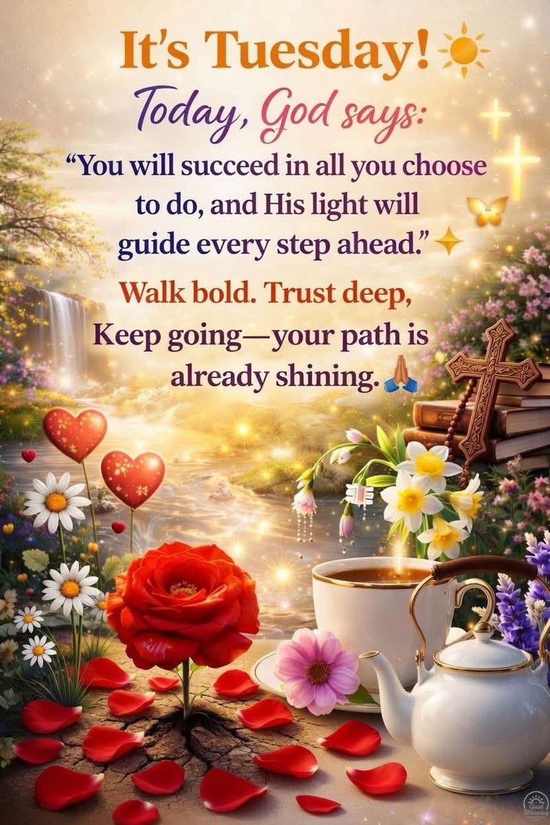 MbBingham's tweet image. It’s Tuesday 🌼✨ 
I’m choosing faith over fear today—walking boldly, trusting deeply, and letting His light guide every step 🙏💛 
#TuesdayBlessings #FaithOverFear #KeepGoing #GodsPlan
#goodmorningandinspirationsquotes