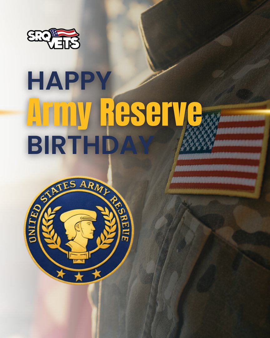 SRQVeterans's tweet image. The U.S. Army Reserve plays a vital role in protecting our nation and supporting communities.

Today we honor soldiers balancing service, career, and family, ready to serve when called.

Happy Birthday, Army Reserve!

#ArmyReserve #VeteransSupport #SRQVets