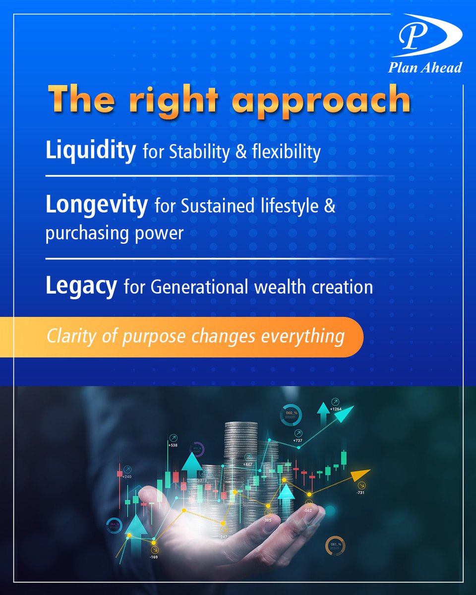 Planaheadwealth's tweet photo. True wealth planning goes beyond numbers. It’s about balancing today’s needs, tomorrow’s security, and the future you leave behind.
#planahead #wealthadvisor #finance #investment #FinancialPlanning https://t.co/Pw7BLshWCq
