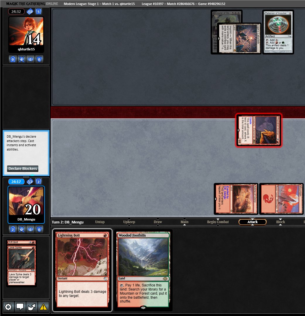 Mengu09's tweet image. First game of today's stream was a Turn2 Hasty Chandra's Incinerator! Soooo busted!!! 🔥🔥🔥 #MTGModern