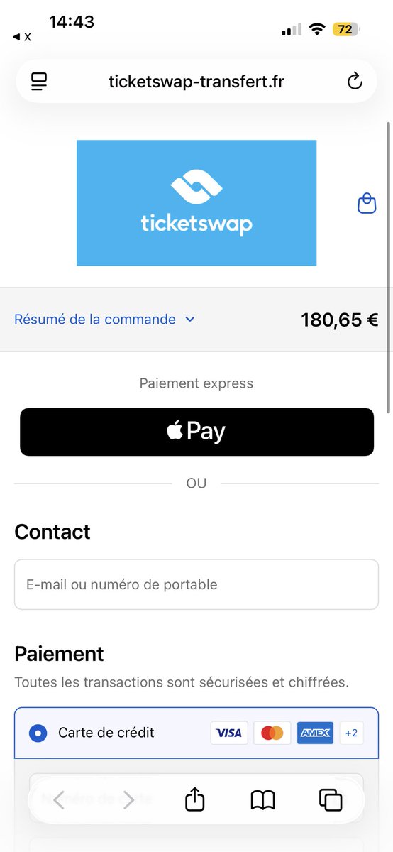 rewritetheskies's tweet photo. ❗️ARNAQUE PLACE DE CONCERT ❗️

Je viens de remarquer un nouveau scam qui consiste à vous envoyer un soi-disant lien privé Ticketswap pour payer et avoir le billet 

Ce lien est évidemment FAUX et en plus de ça, Ticketswap ne fonctionne plus en France 

Attention !!! https://t.co/QafNuT1QWS