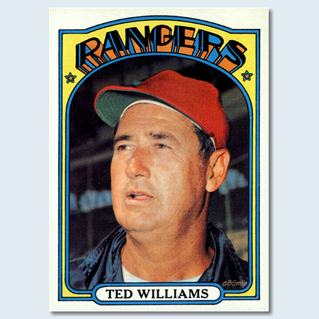 BSmile's tweet image. 1972 Topps Ted Williams Baseball Card #MLB #Rangers #AllForTX