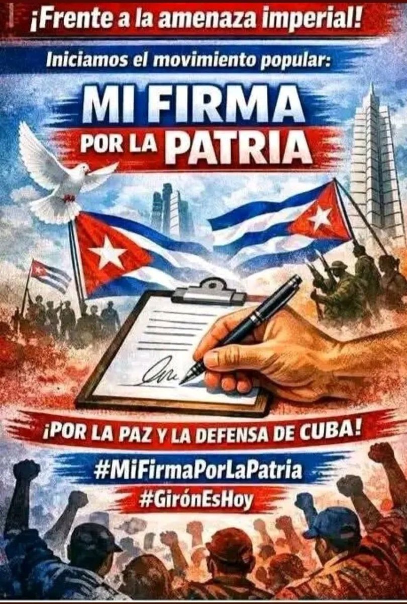 #CubaEstáFirme 
#CubaVencerá 
#CubaNoEstáSola