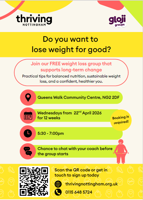 NottinghamMWN's tweet image. ✨ Looking to make a positive change? ✨

📲 Booking is required – scan the QR code or get in touch to sign up!

#FreeWellbeingGroup #WeightLossSupport #HealthyHabits #CommunityWellbeing #SneintonCommunity #WellbeingJourney #SustainableChange #HealthAndHappiness #JoinTheGroup