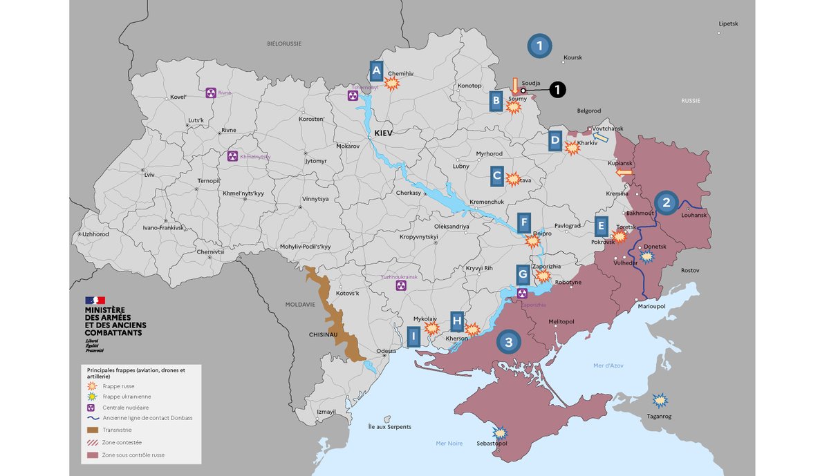 Armees_Gouv's tweet image. #Ukraine
Situation générale :
Sur le terrain :
– Les gains territoriaux sont les suivants :
- Dernières 24h : FAU : 0 km2 - FAFR : 22,8 km2
- 7 derniers jours : FAU : 8 km2 - FAFR : 97,8 km2
Dans la profondeur :
- Les FAU ont poursuivi leurs frappes dans la profondeur où elles