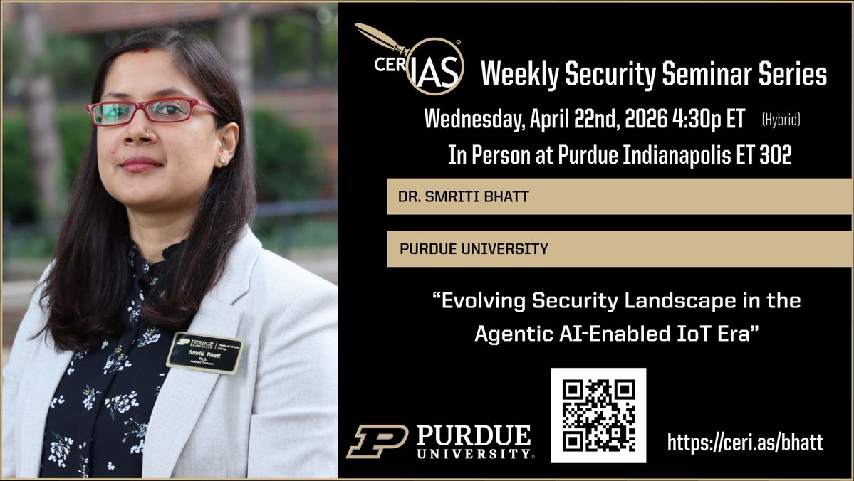 CERIAS at Purdue U. tweet media