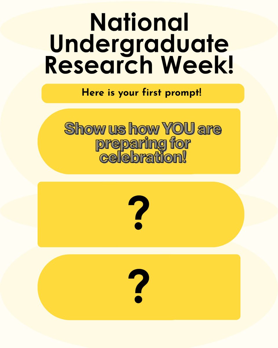 NKUISRCA's tweet photo. It's the second day of National Undergraduate Research Week and OUR first prompt for YOU! Show us how you are preparing for Celebration by posting a picture on your story and tagging us or by sending us the picture.

#URW2026 #NKUISRCA #Celebration https://t.co/cKFEAYFIdY