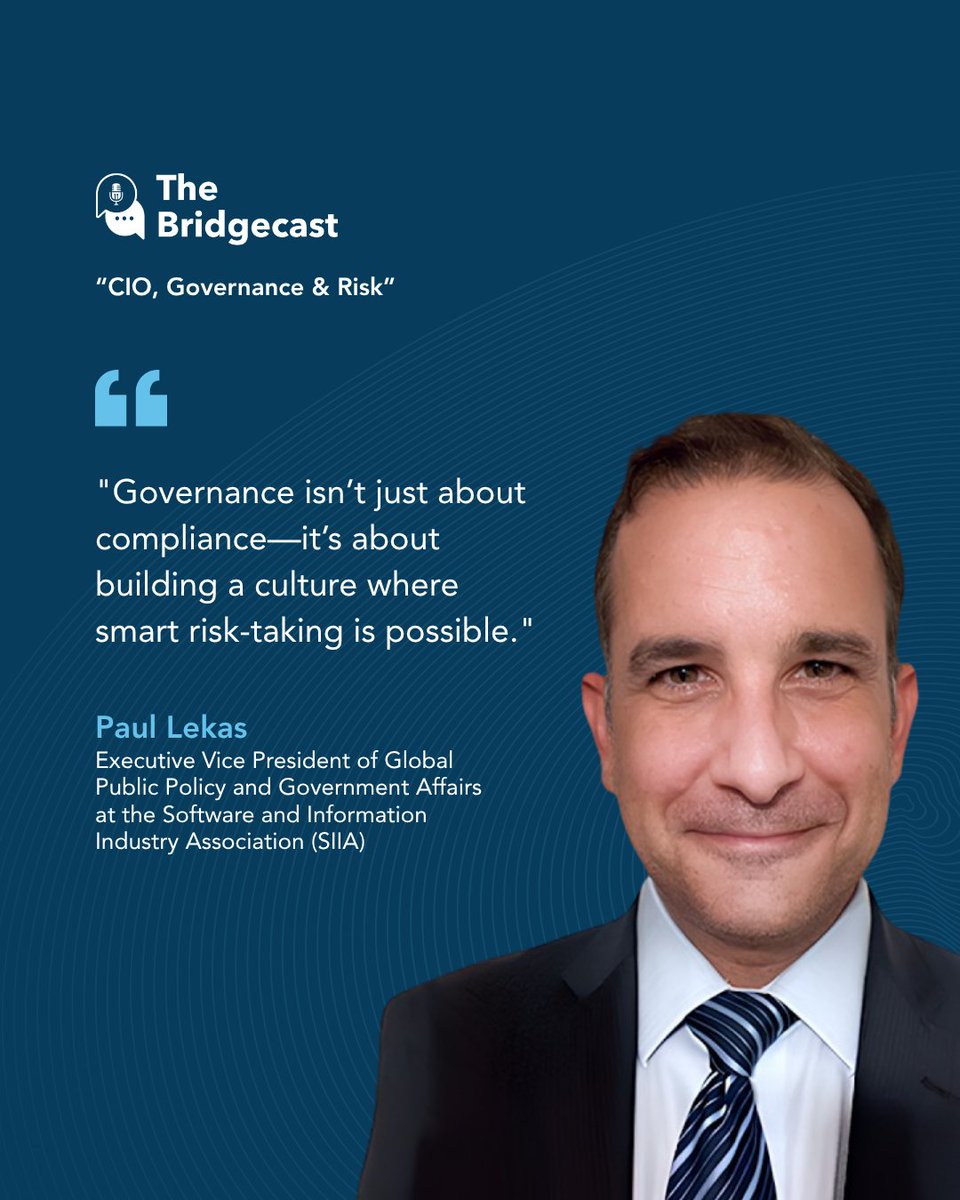 scottkinka's tweet photo. The best organizations turn governance into a launchpad for innovation. Learn more on The Bridgecast.
#Governance #CIO https://t.co/S59mJ8MqOw