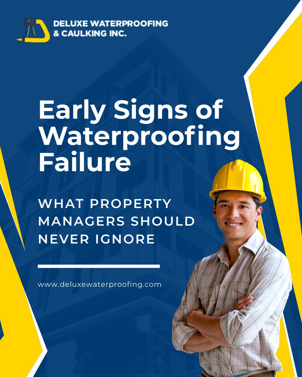Deluxe_WP's tweet image. Water stains, surface cracks, rusting rebar, and deteriorating sealants can indicate underlying #waterproofing failure.
Addressing issues early helps prevent #structuraldamage and costly #restoration later.

Have you noticed any of these warning signs on your property?