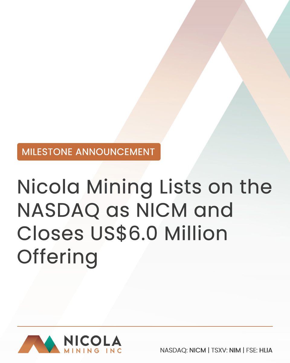Nicola Mining Inc. (NIM.V) on TSX-V tweet media