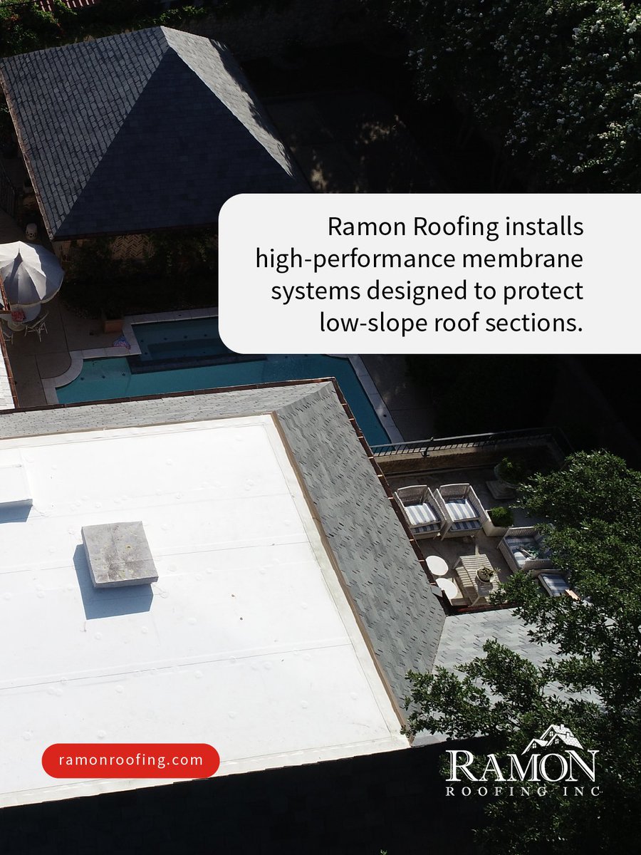 RamonRoofing's tweet image. Protecting Flat Roof Sections 🌧️

Many luxury homes include low-slope areas that require a completely different roofing system.

Learn more about specialty roofing systems: hubs.ly/Q04cP45k0 

#RamonRoofing  #LuxuryRoofing  #Texas  #FortWorth