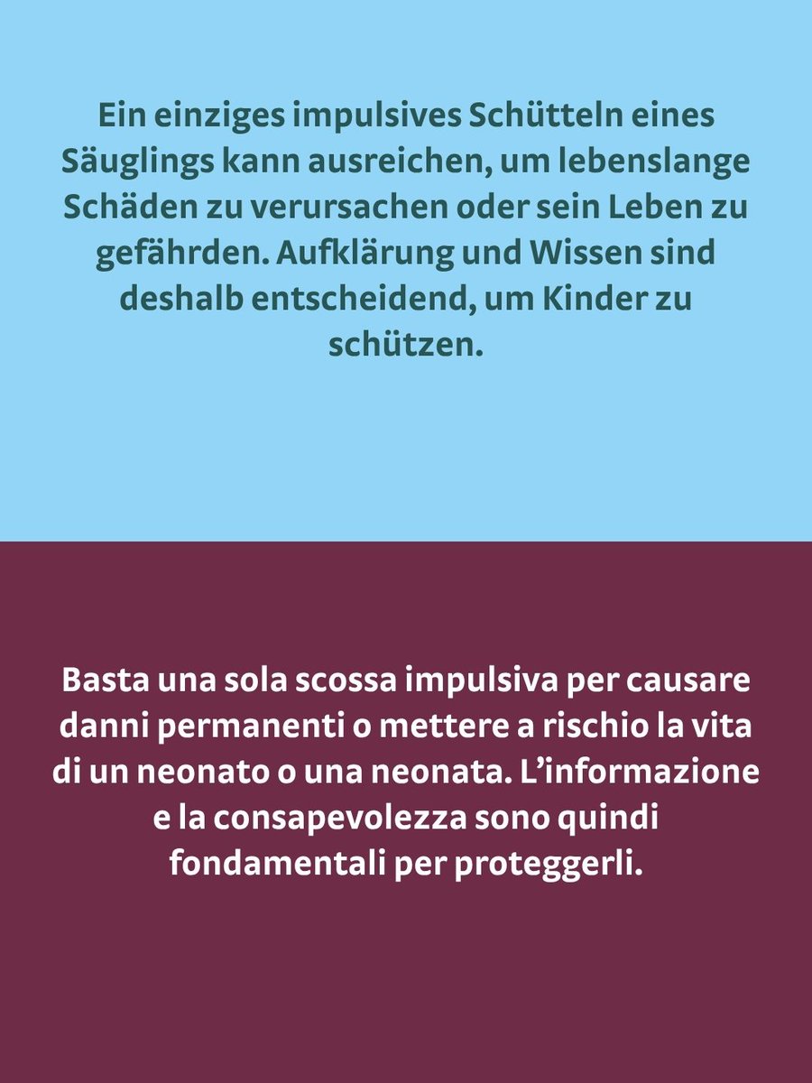 Nicht schütteln! 
📅23. April, 9 bis 15 Uhr, Informationsstand im Eingangsbereich des alten Krankenhauses Bozen
Non scuoterlo!
📅23 aprile, dalle 9:00 alle 15:00,  stand informativo nell’atrio dell’edificio storico dell’Ospedale di Bolzano
#shakenbabysyndrom #schütteltrauma