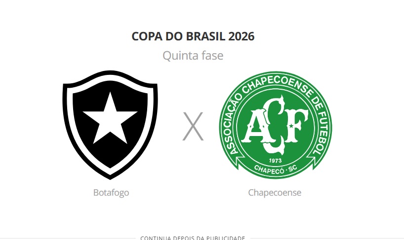 ehasdeser's tweet image. HOJE TEM BOTAFOGO! ⚽️

🆚 Chapecoense
🏆 Copa do Brasil (5ª fase - Ida)
⏰ 17h
📍 Nilton Santos

#ehasdeser #Botafogo #CopaDoBrasil2026