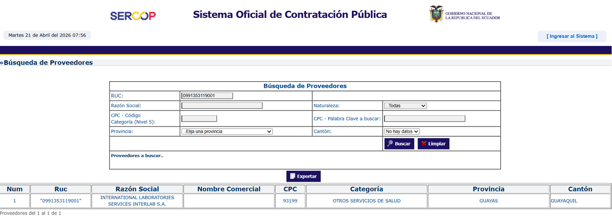 Señores de la <a href="/SuperintEC/">Superintendencia de Compañías, Valores y Seguros</a> por qué no permitan el acceso a la información de los vínculos empresariales que mantiene el ministro de salud designado por <a href="/DanielNoboaOk/">Daniel Noboa Azin</a>. 

Bernabé Erazo fue destituido como Director General del IESS en abril 2024 por tener vínculos empresariales con