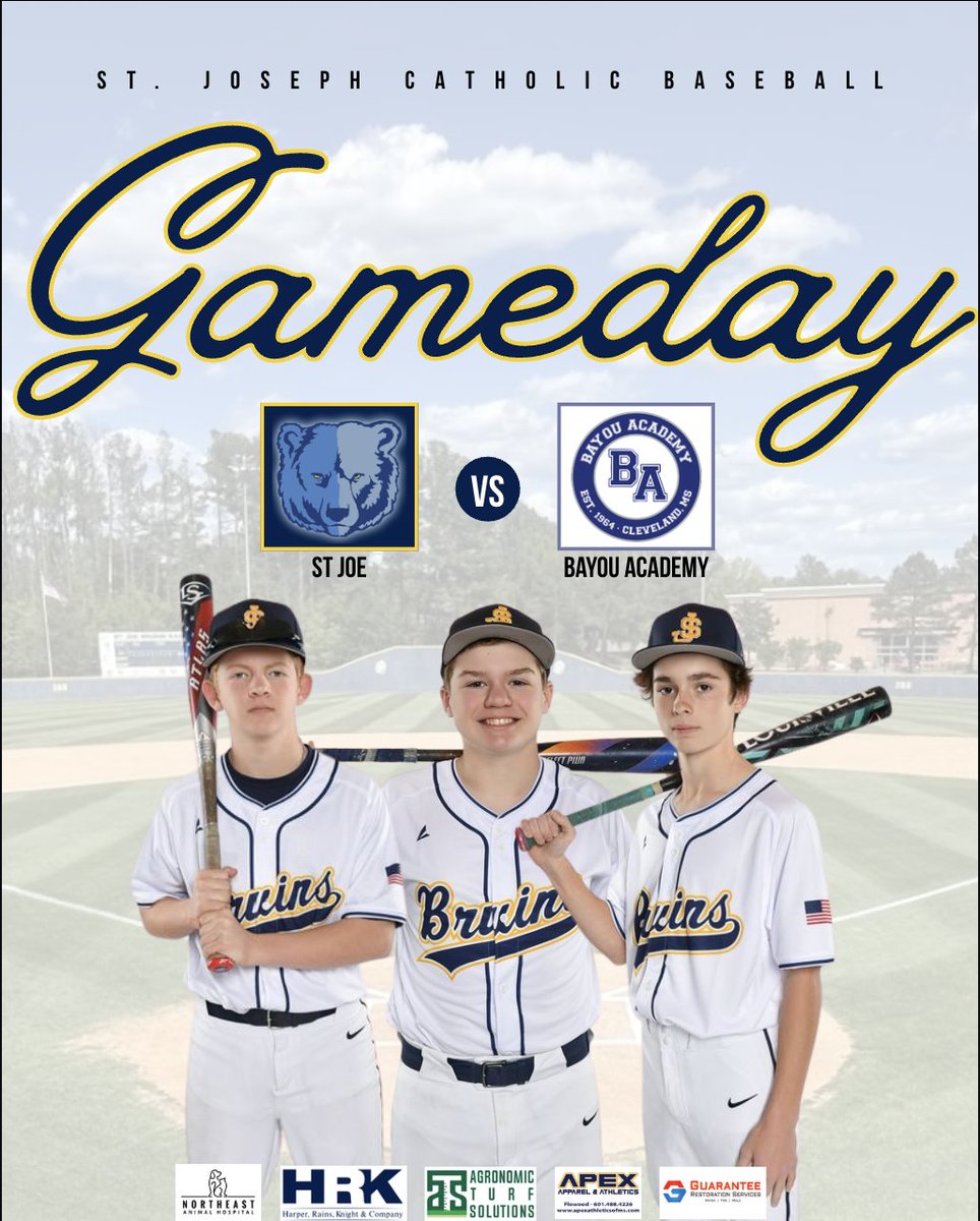 SJCSBaseball1's tweet image. St. Joe hosts Bayou Academy tonight in the final district series of the regular season. JV will get things going at 4:00 with varsity to follow shortly after. #Relentless #Selfless #Effort @StJoeMadison @STJOEBRUINS @t_mould_44 @SigNewton_2 @bshields0244
