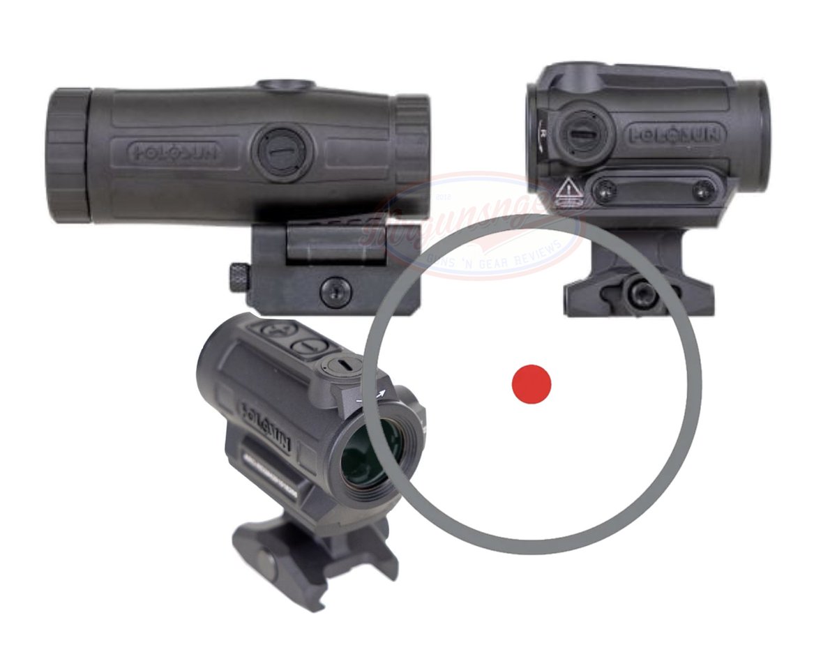 Mrgunsngear's tweet image. Holosun ARO red dot optic with 2 MOA dot, 2-5 year battery life, and 3x magnifier with flip to side QD mount for $219 currently here: mrgunsngear.org/3ON5aBR

Cheapest I can recall seeing the combo 🔴🔎