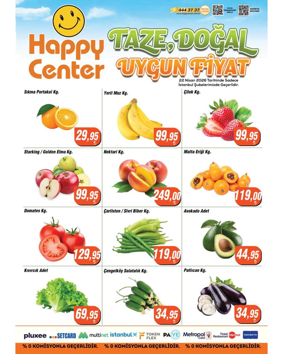 HappyCenterr's tweet photo. Manav Reyonumuzda Süper Fiyatlarımız Sizleri Bekliyor. Bu Fırsat Kaçmaz. Mutlu Alışverişler Dileriz.

#happycenter #alisveris #indirim #sepet #kampanya https://t.co/mr98QjltOj