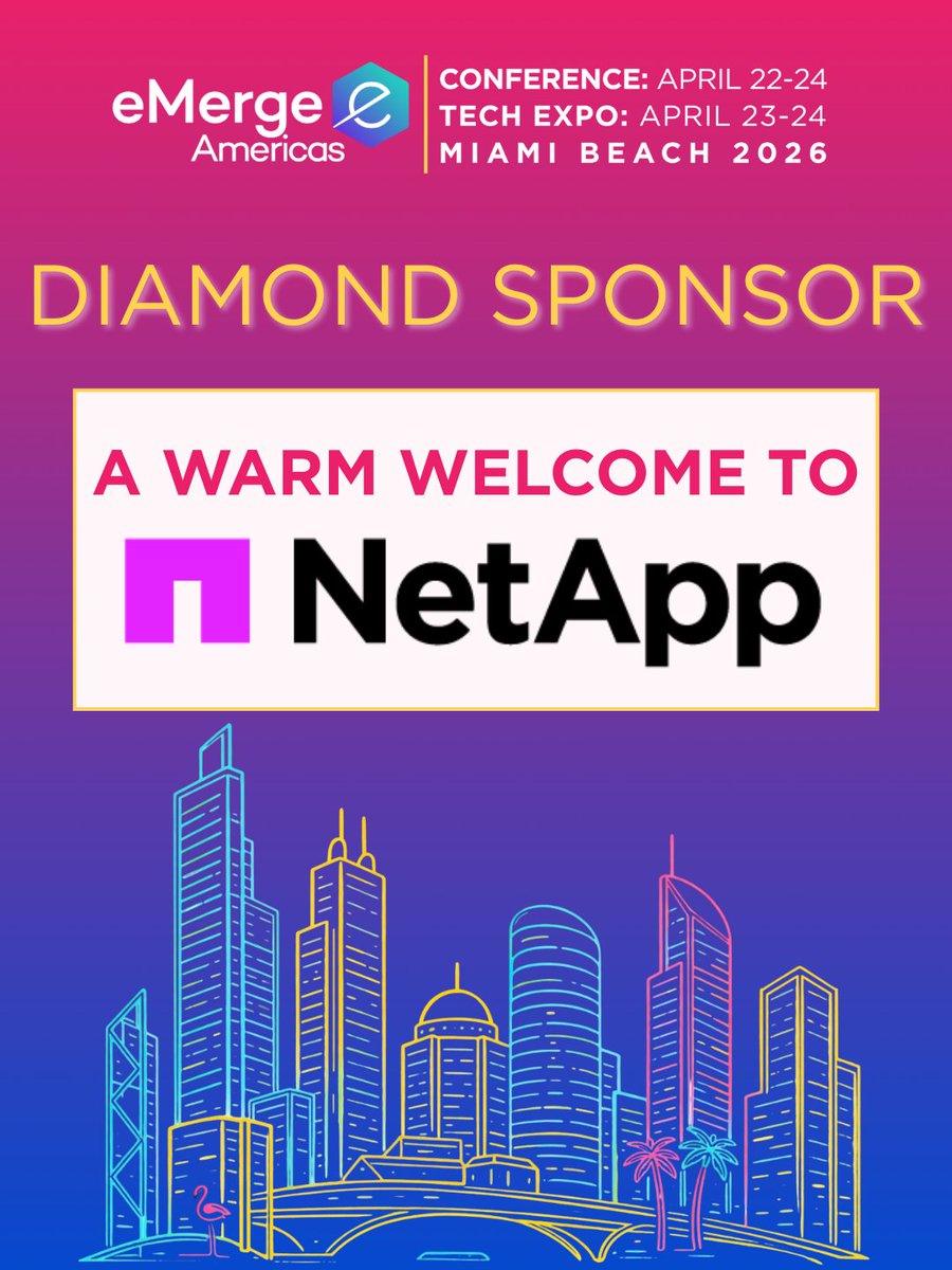 eMergeAmericas's tweet image. We’re excited to welcome @NetApp  as a Diamond Sponsor at #eMergeAmericas 2026! 💎
NetApp empowers organizations around the world to simplify, protect, and leverage their #data with secure cloud-driven solutions. From hybrid cloud infrastructure to AI-ready storage, their