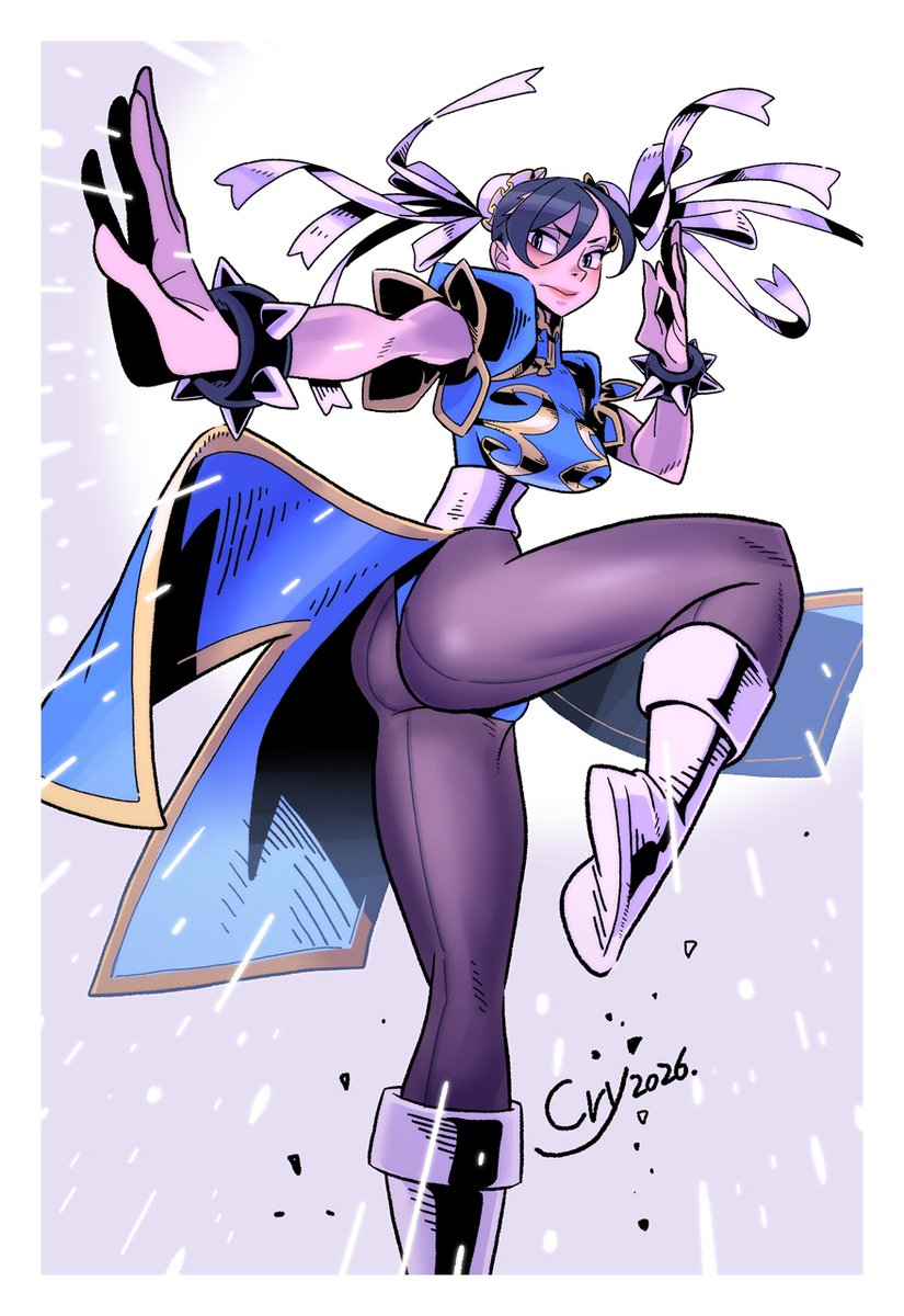 cryosleeps's tweet image. Not sure if I’m drawing Chun‑Li… or just the back seam at this point. 🤔#ChunLi #StreetFighter