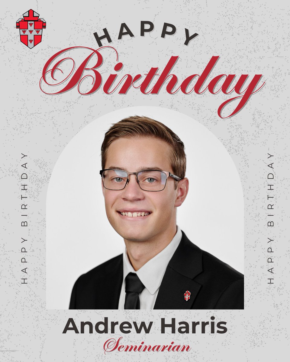 OKCVocations's tweet photo. 🎉Happy Birthday to seminarian, Andrew Harris! He is currently in school at Holy Trinity Seminary. Pray for him and all our seminarians in priestly formation. https://t.co/eE2xugRMxB