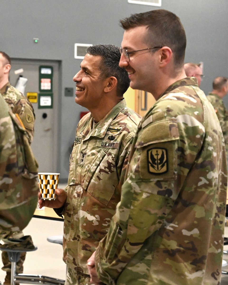 NHNationalGuard's tweet photo. Cups Of Joe

NH Adjutant Gen. David Mikolaities meets with guardsmen at a “Camo and Coffee” event April 17 at the state military reservation in Concord. Mikolaities hosted the informal morning gathering to thank attendees for their continued hard work and dedicated service. https://t.co/bmEKBhDuyD