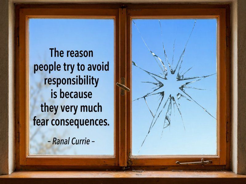 Ranal55's tweet image. The reason people try to avoid responsibility is because they very much fear consequences.
 
#quote #quotesmith55 #responsibility #consequences #TuesdayTreasure