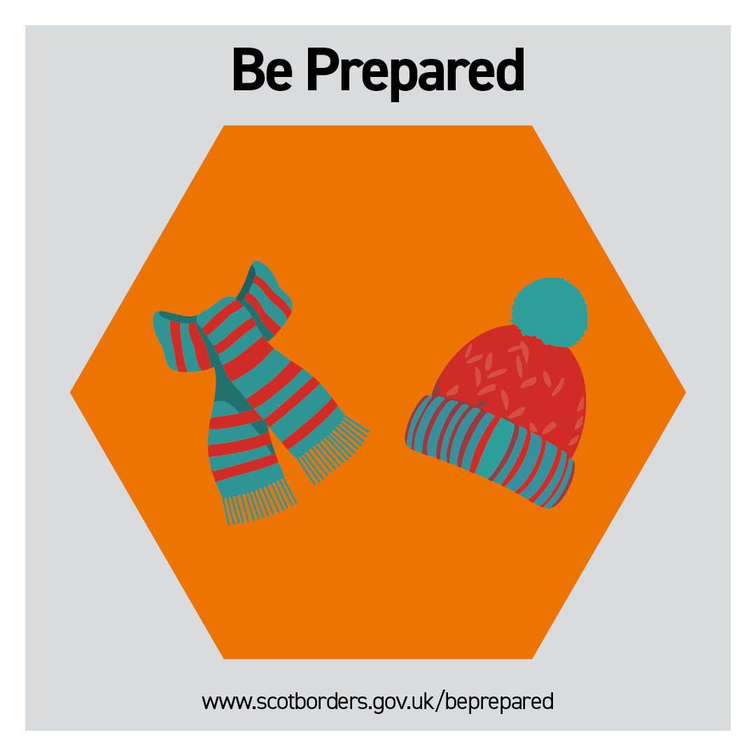 scotborders's tweet image. Have gloves, hats and warm layers at the ready and take them in your car on winter journeys.
See scotborders.gov.uk/beprepared for more info and advice on increasing your resilience at home.
#BePrepared