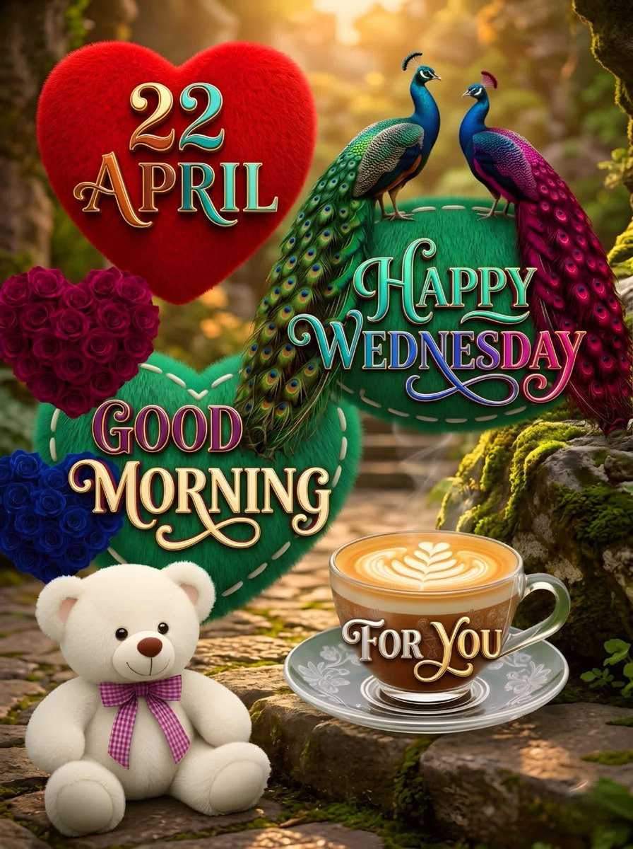 shalinigudiya's tweet image. Good morning, everyone! ☀️
I hope you all have a wonderful Wednesday today, April 22th! 🦋 Let's make it a fantastic day. 🌷 Wishing you all the best! 🦜 
#GoodMorning 🌻🌱
#Happy Wednesday 🪴🪻🌹