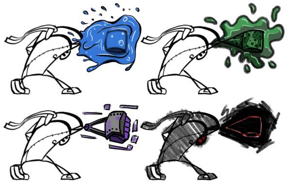 moochigames's tweet photo. been working on elemental punch power-ups for jackstrap
the type system is loosely pokemon-inspired, so i'm testing things like fire, rock, electric, water, poison, dark, nature, mecha
very rough for now, but its already making combat more distinct
#jackstrap #gamedev #indiedev https://t.co/2TeKqRzIfz