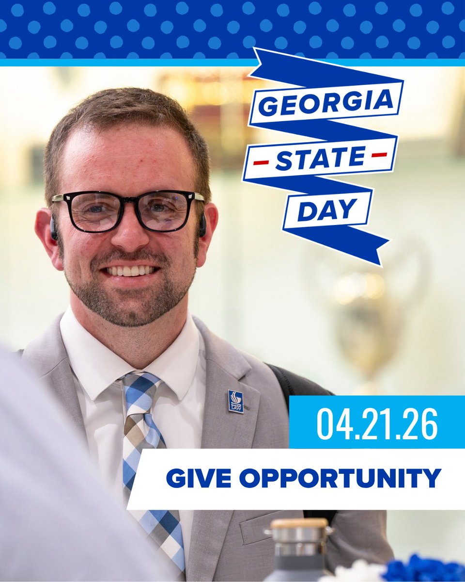 GeorgiaStateLaw's tweet photo. Georgia State Day kicks off at 10 a.m. today!
Give to the GSU Fund for Law to support Georgia State Law students and faculty programming. 

https://t.co/RtZYY5OVLU

#TheStateDay
#BuiltforLaw https://t.co/noFyYQ4rPN
