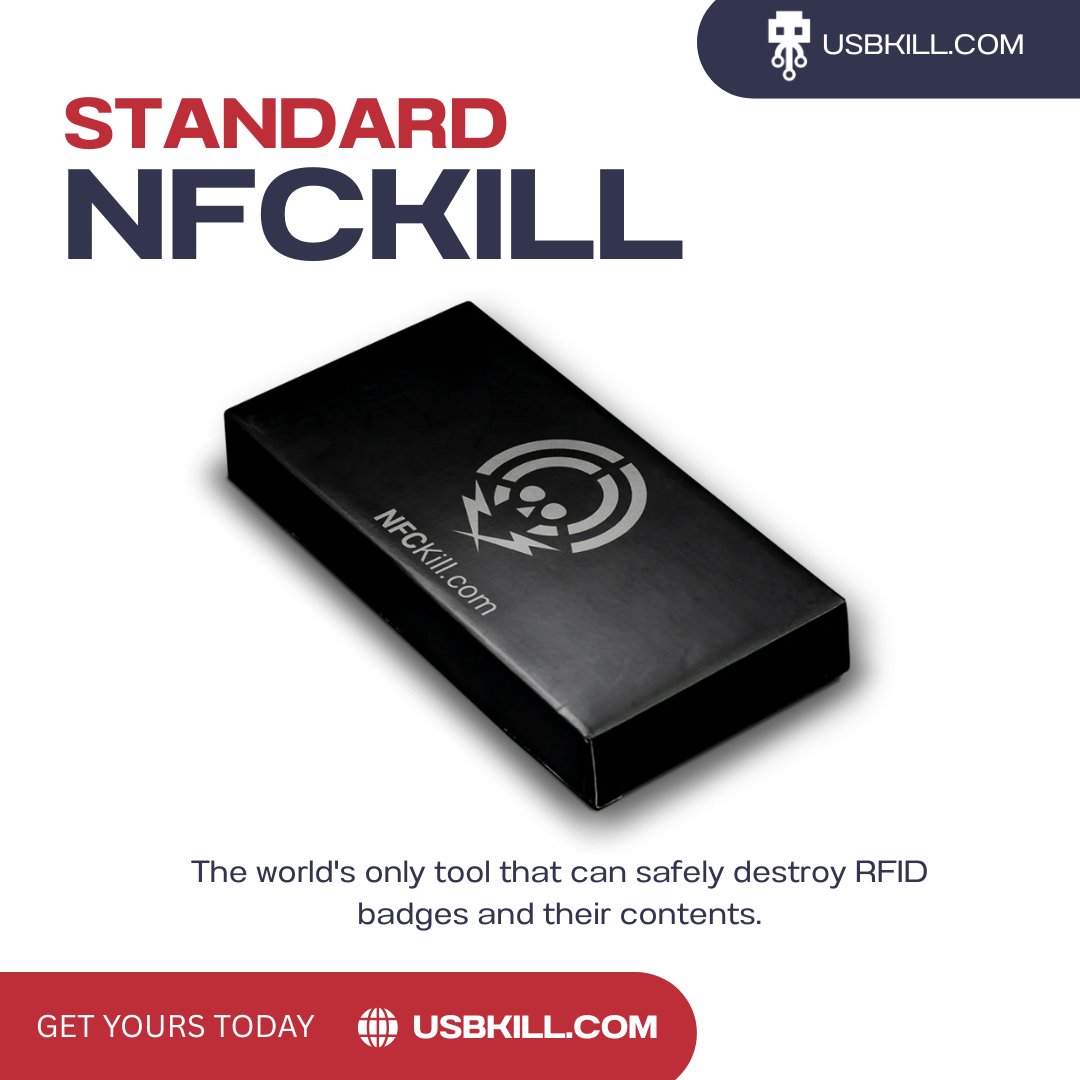 USBKill's tweet image. Lightweight and powerful! NFCKill’s 1600V output voltage ensures secure RFID data destruction. ⚡🔋 l.usbkill.com/bdWaY 
#NFC #NFCKill #pentesting #redteam #infosec #rfid #Security #NFCDeactivation #DisableRFID