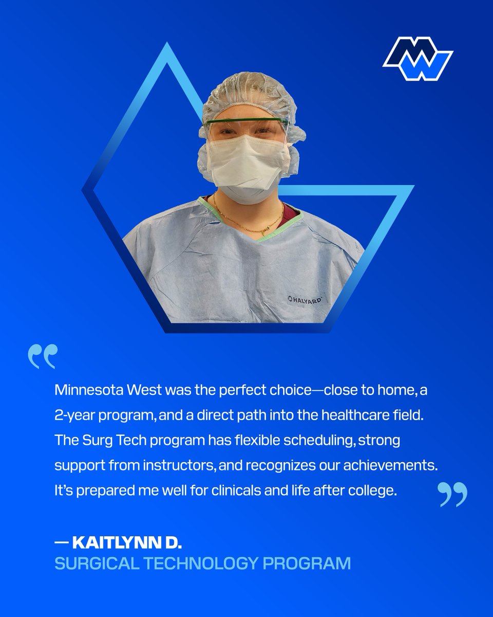 MinnesotaWest's tweet image. 🌟Student Spotlight 🌟
#SurgTech #StudentSpotlight #MinnesotaWest