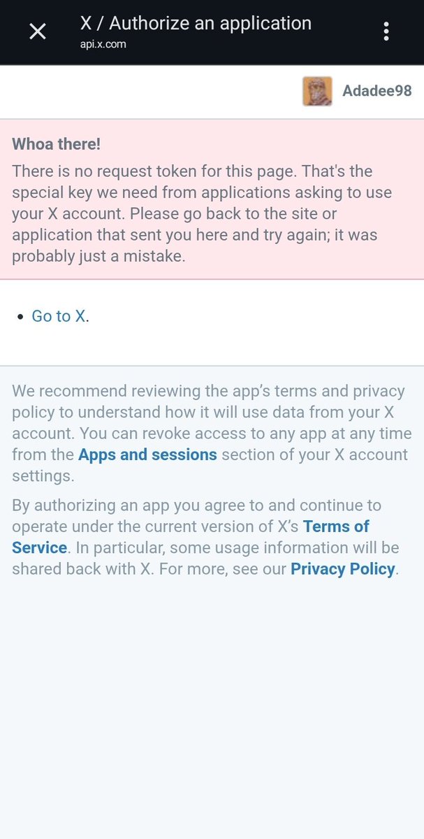 Adadee98's tweet photo. @SoSoValueCrypto I'm unable to connect my X again, is there any solution? https://t.co/VuaUsGVx0o