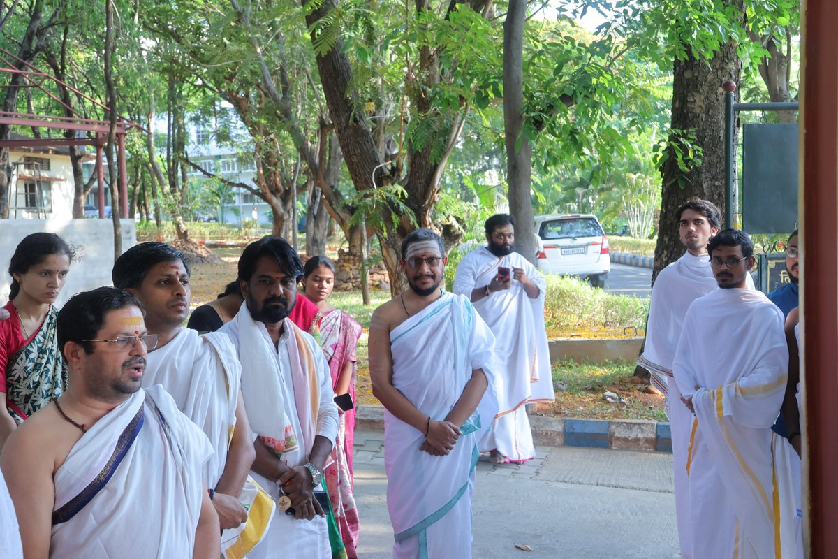 NSUTirupati's tweet photo. Graced by VC Prof G S R Krishnamurthy along with Prof K Ganapati Bhatta Prof Satheesha K S Dr Shrihari Shivram Dhaygude and Dr Nagaraja Bhat with active participation of students and staff.
Marks the completion of Bhashya Parayana and a tribute to the timeless Advaita tradition https://t.co/BTCvckiFDO